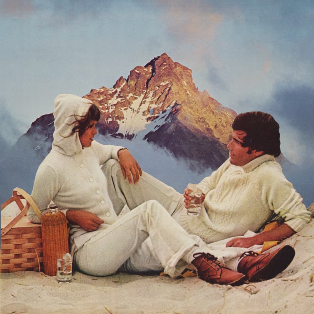 Vintage Beach Mountain Picnic by Mikhail Siskoff — canvas wall art