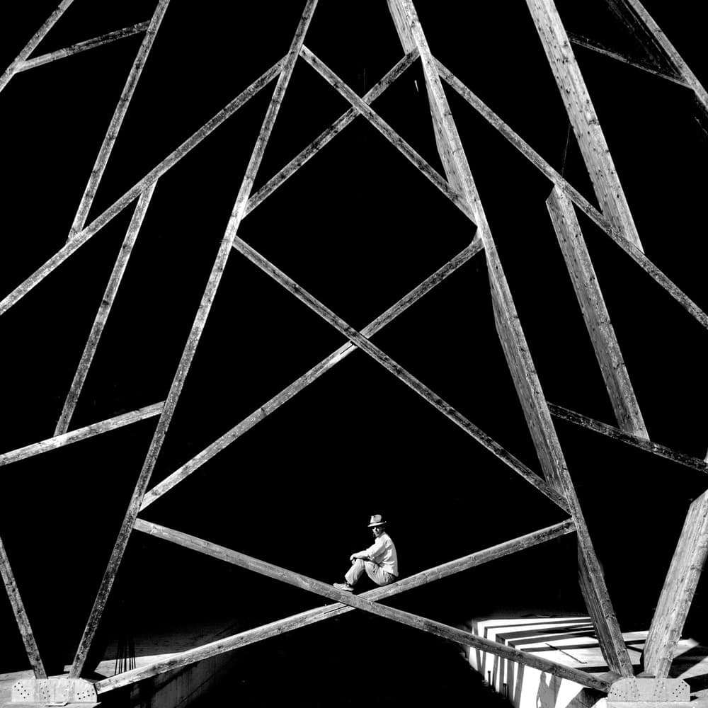Man in Geometric Frame by Carlo Ferrara — canvas wall art