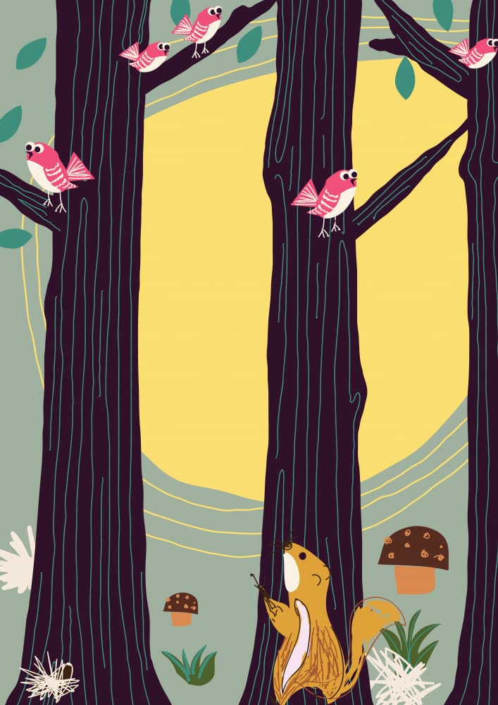 Whimsical Forest Friends by Nicholas — canvas wall art