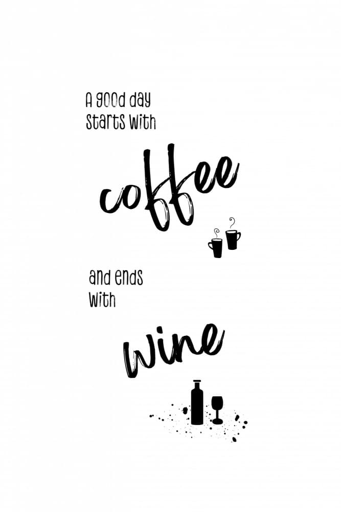 Good Day Coffee Wine by Melanie Viola — canvas wall art