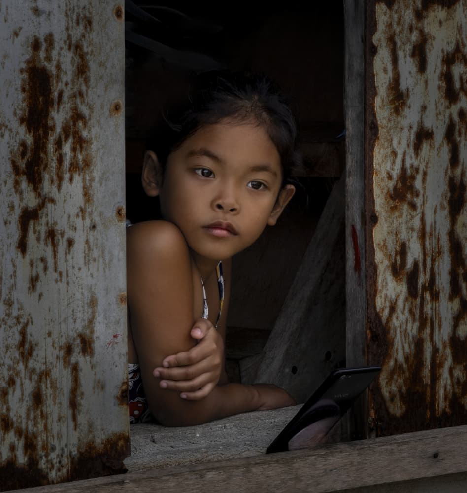 Thoughtful Girl At Window by Raimondo Restelli — canvas wall art