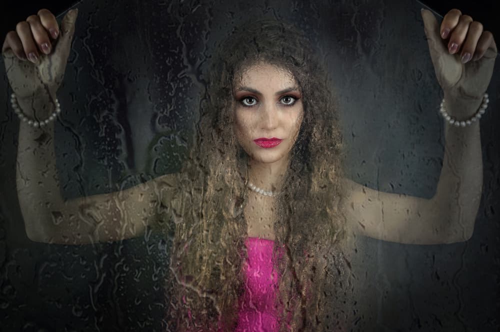 Woman Behind Wet Glass by Adela Lia Rusu — canvas wall art