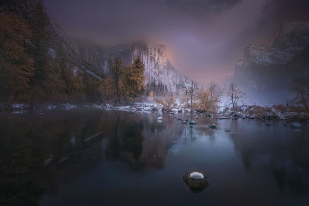 Misty Winter Yosemite Valley by Jamie Z. Chan — canvas wall art
