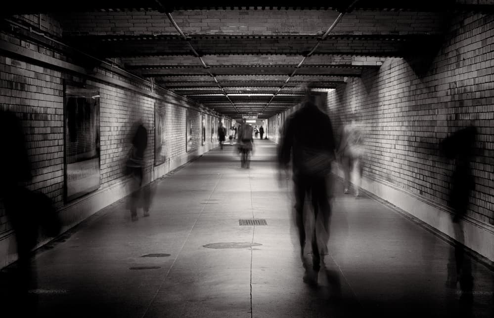 Mysterious Tunnel Figures by Greg Morgan — canvas wall art