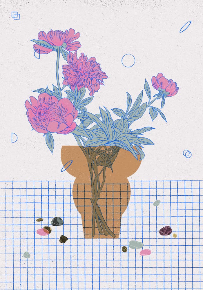 Pink Peonies Still Life by Ada Jarzebowska — canvas wall art