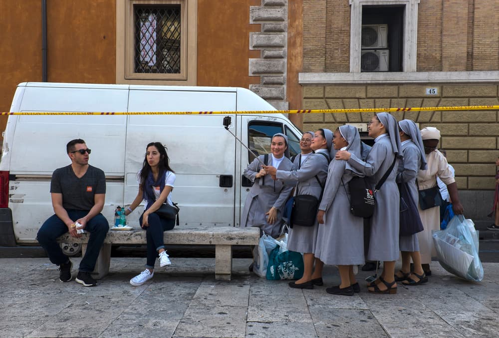 Joyful Nuns Selfie by Lorenzo Grifantini — canvas wall art