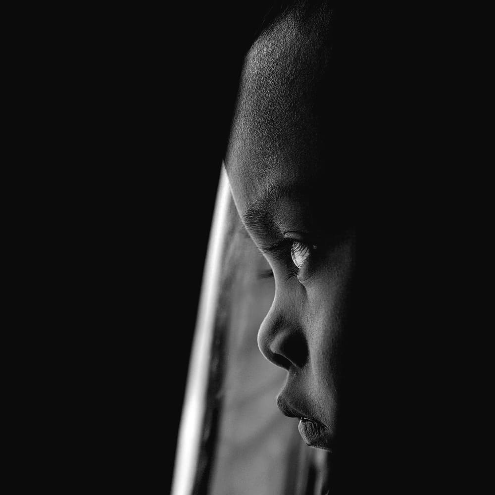 Pensive Child Profile by Ekkachai Khemkum — canvas wall art