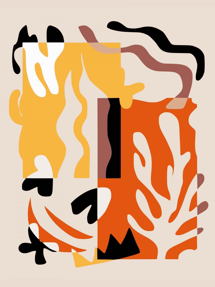 Warm Organic Shapes by Little Dean — canvas wall art