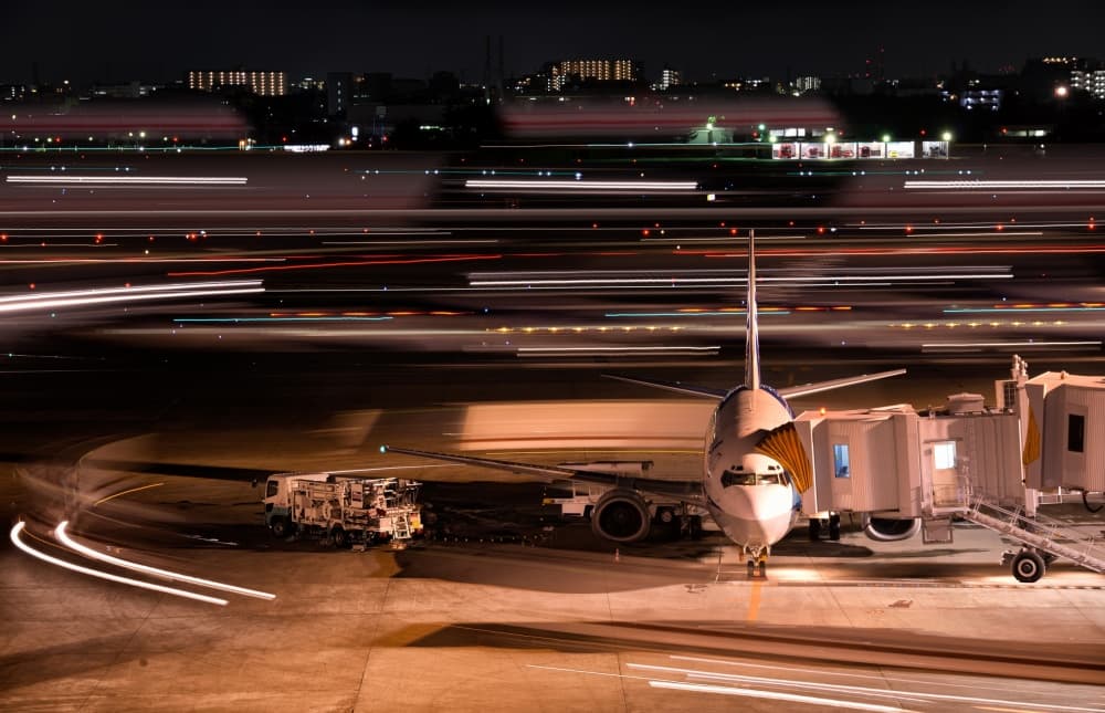 Airport Night Trails by Yoshihiko Wada — canvas wall art