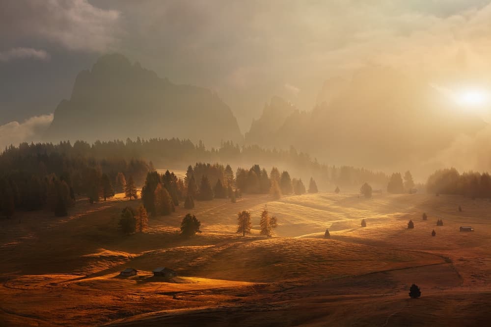 Golden Mountain Sunrise by Daniel Řeřicha — canvas wall art