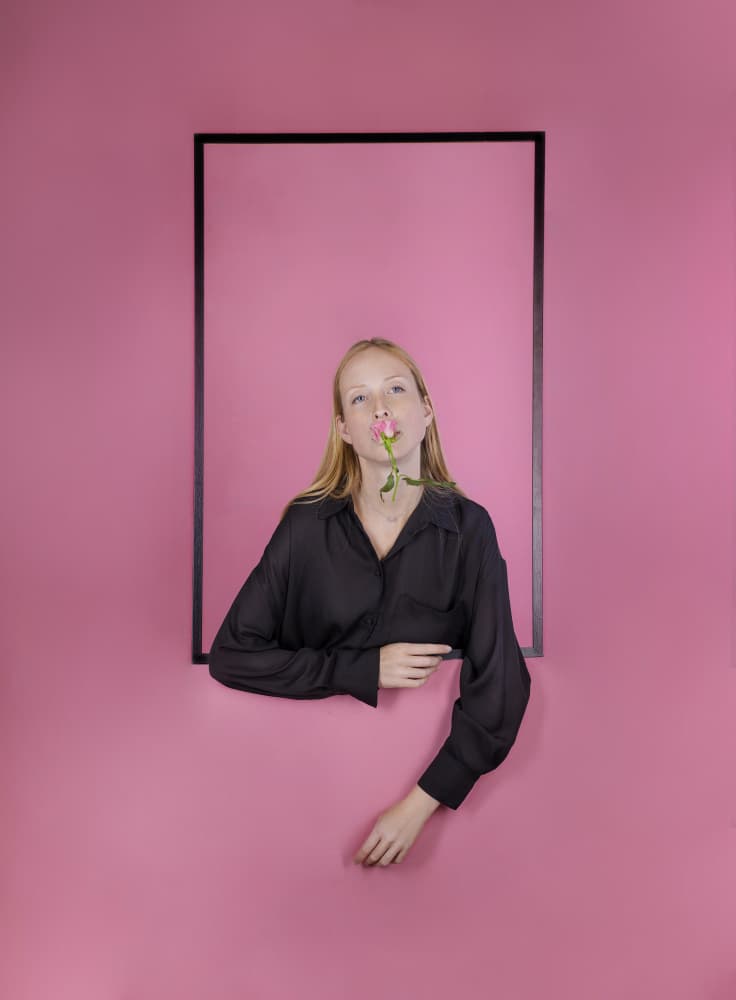 Pink Room Rose Girl by Michael Allmaier — canvas wall art