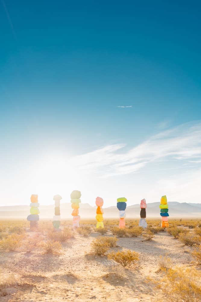 Vibrant Desert Stone Stacks by Bethany Young — canvas wall art