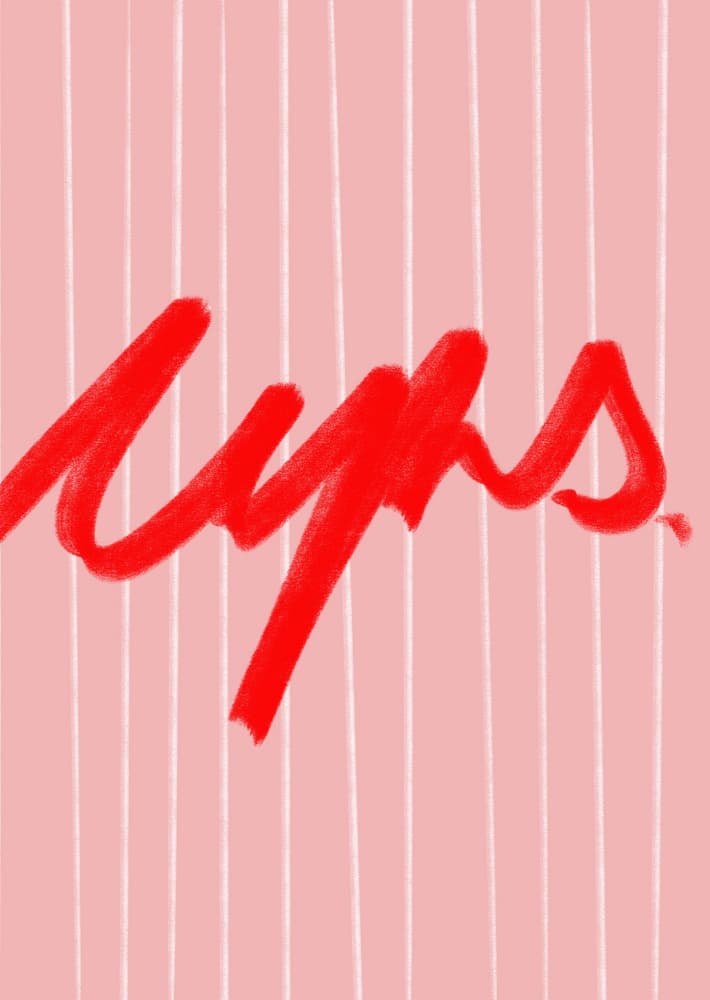 Playful Red Lips Design by Ute Arnold — canvas wall art
