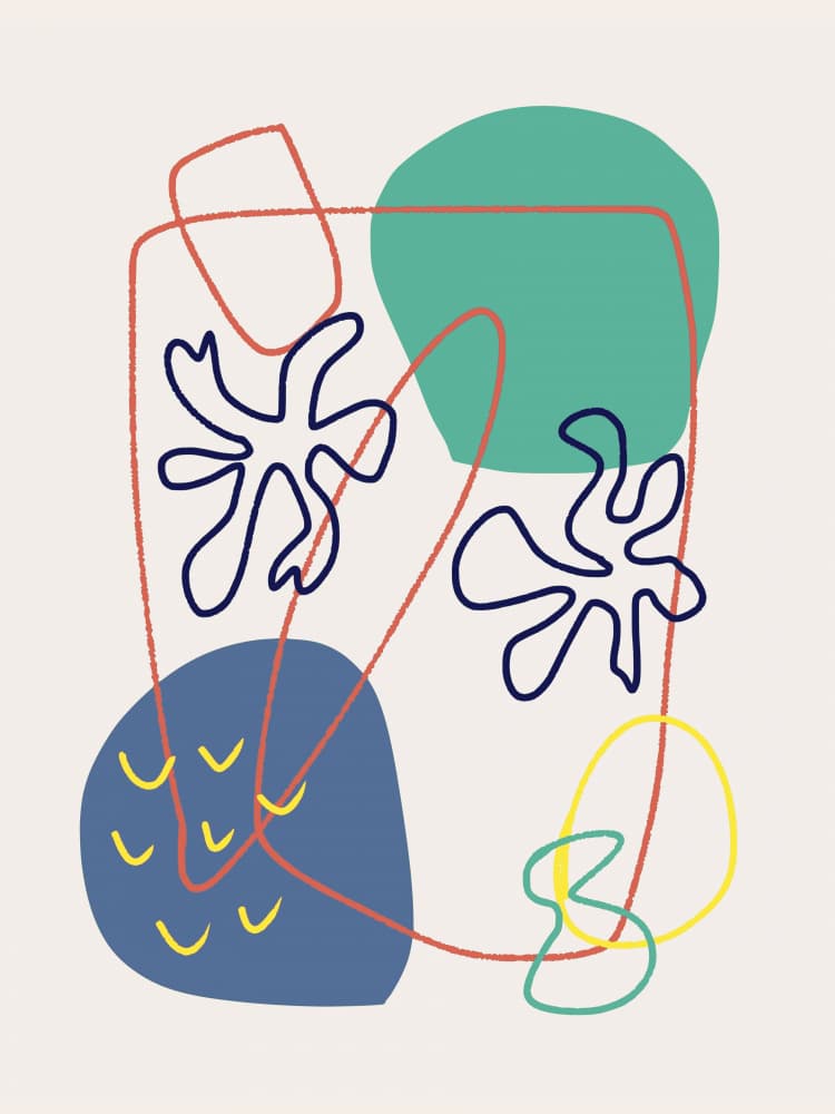 Playful Abstract Shapes by Little Dean — canvas wall art