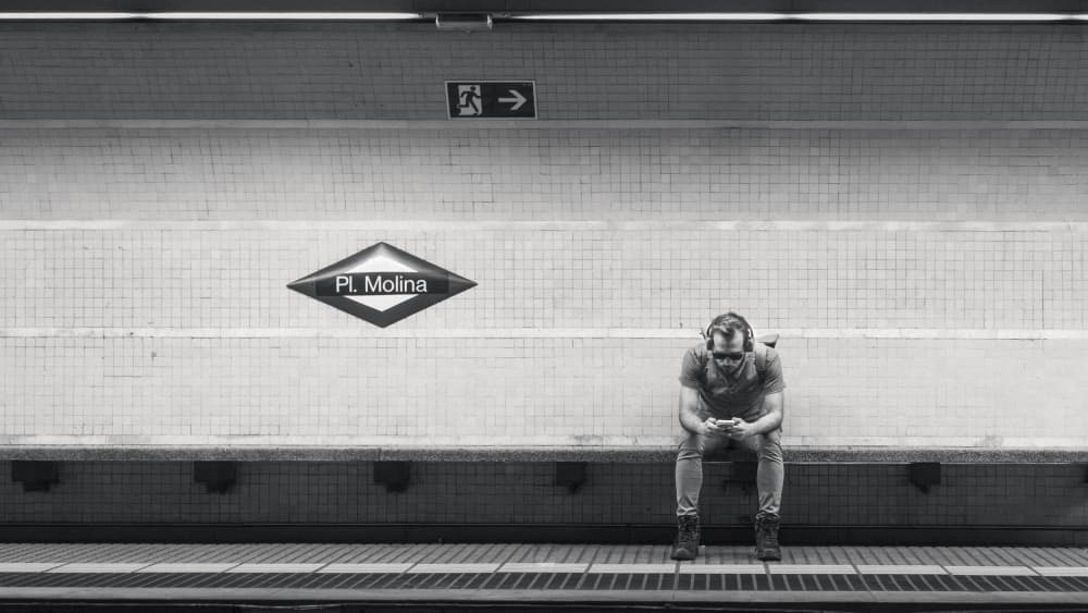 Solitary Subway Traveler by Martin Wong — canvas wall art