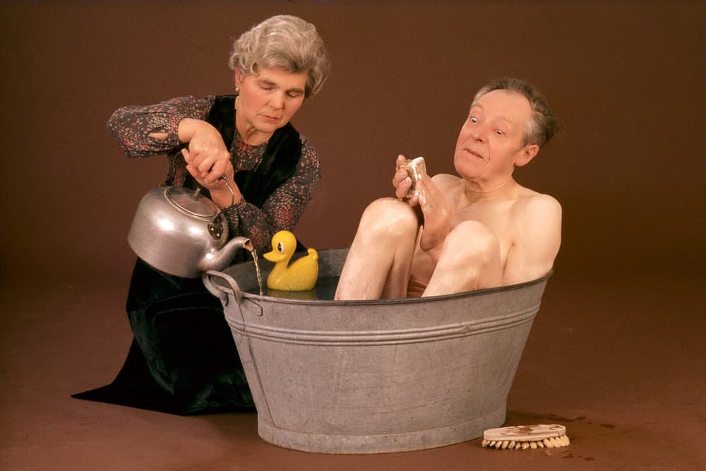 Humorous Bath Time by Lus Joosten — canvas wall art