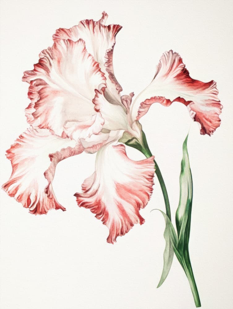 Elegant Ruffled Iris by Bilge Paksoylu — canvas wall art