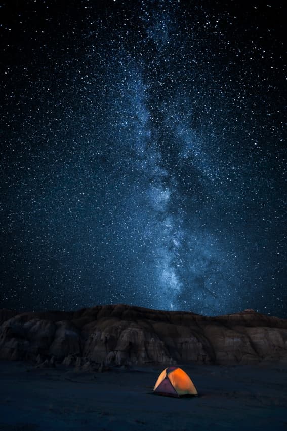 Camping Under Milky Way by John Fan — canvas wall art