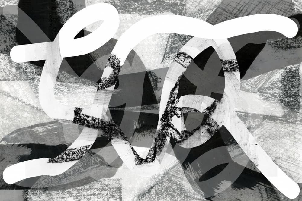 Dynamic Monochrome Abstract by cartissi — canvas wall art