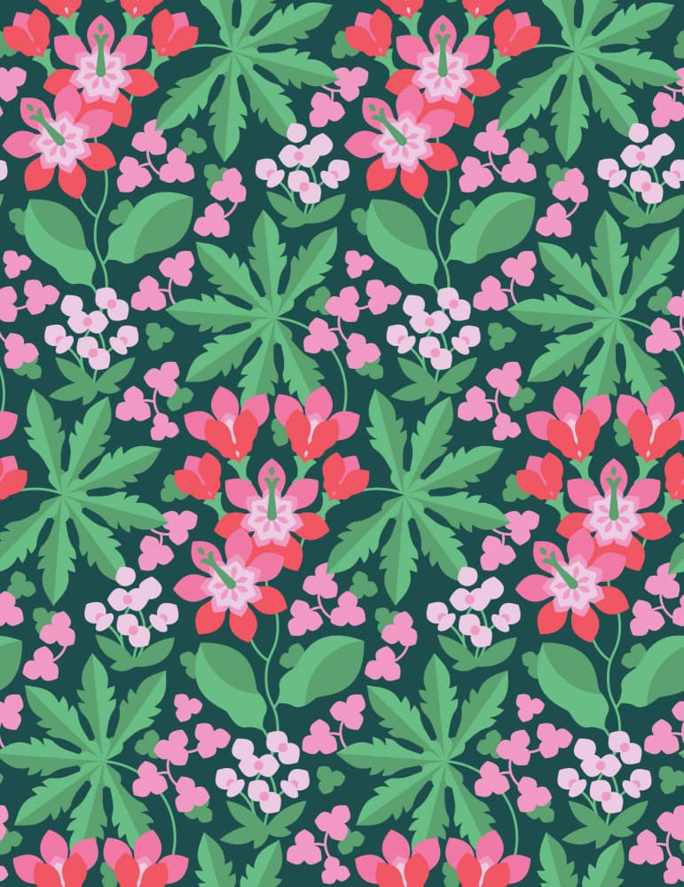 Bright Tropical Floral Composition Green Summer Mood by Tetiana Kava Illustration — canvas wall art