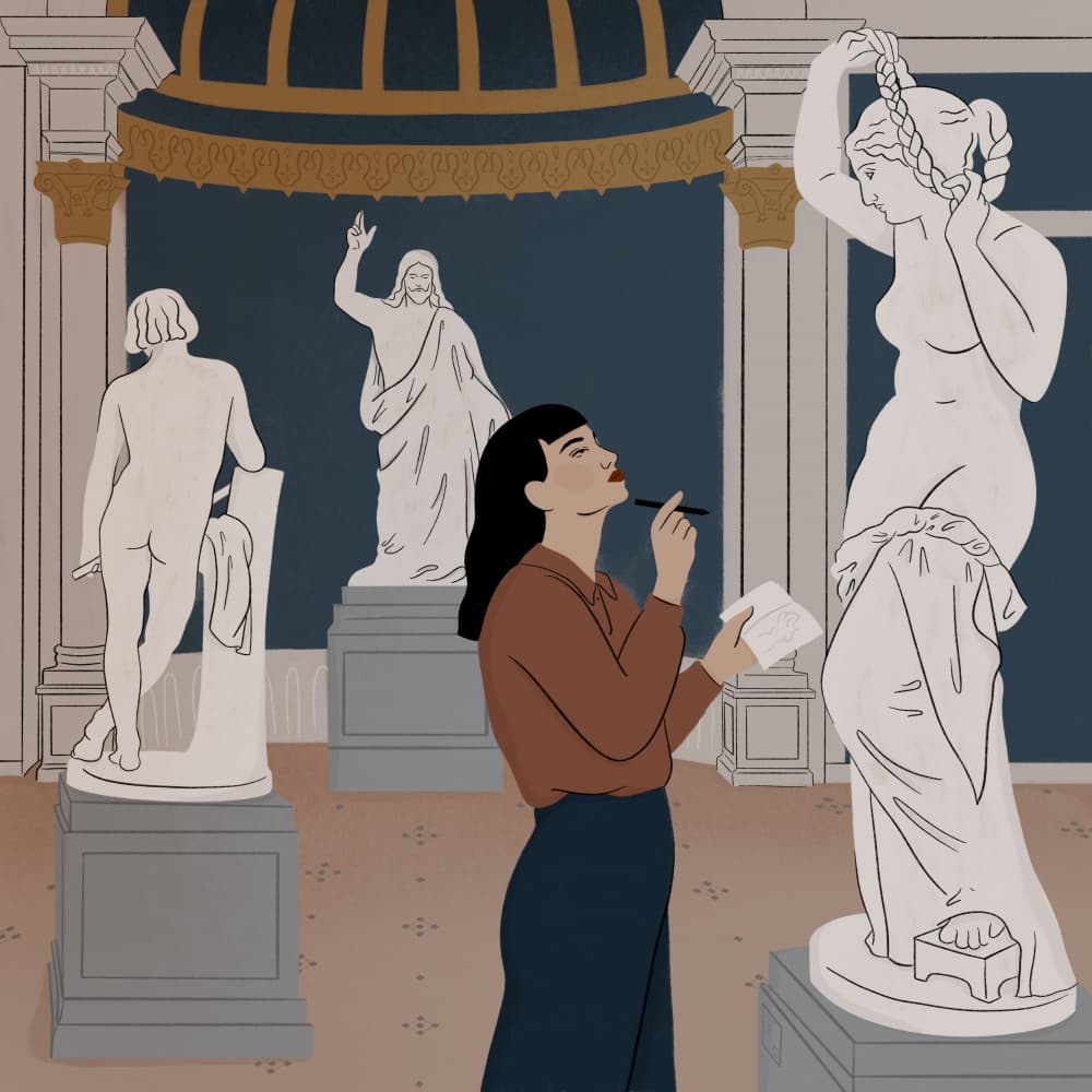Contemplating Classical Art by Ida Alvarsson — canvas wall art