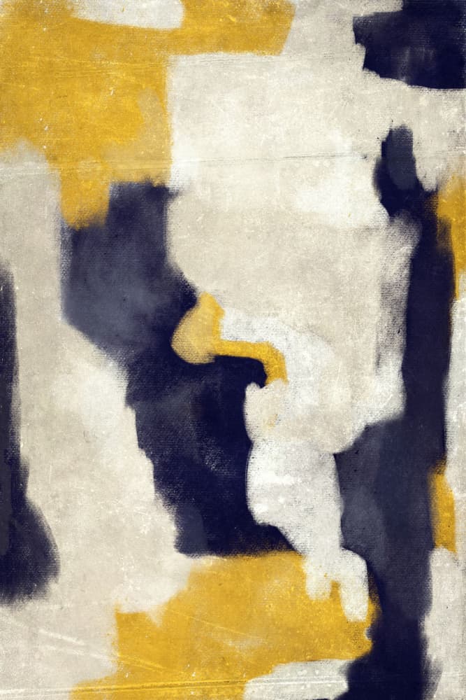 Abstract Gold Indigo Shapes by Gemma Bardot — canvas wall art