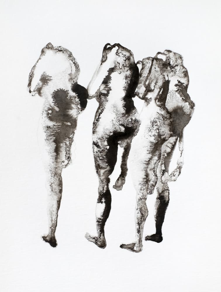 Three Ink Figures by Joshua Hoskins — canvas wall art