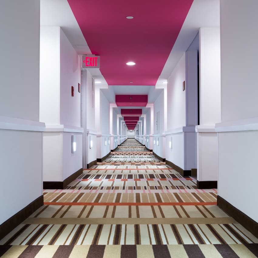 Modern Pink Corridor by Hervé Loire — canvas wall art