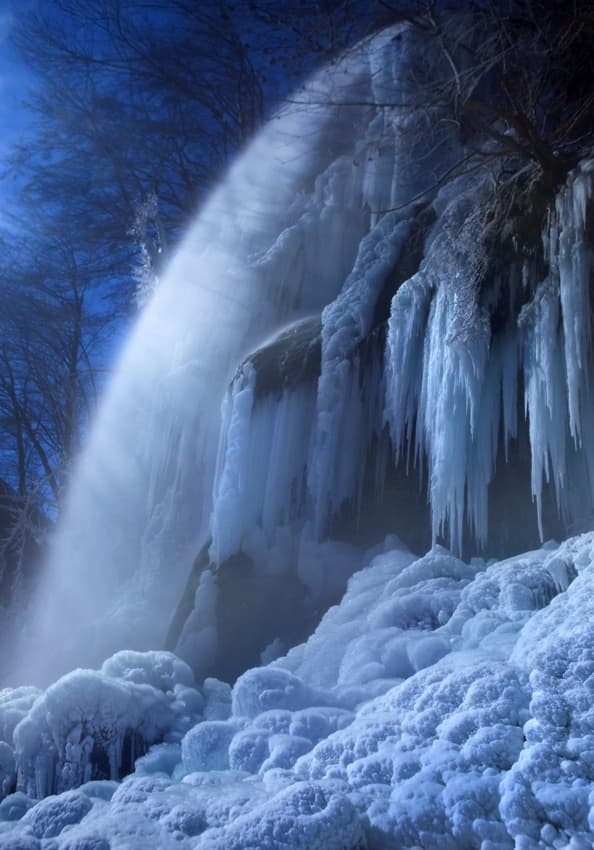 Majestic Frozen Falls by Nicolas Schumacher — canvas wall art