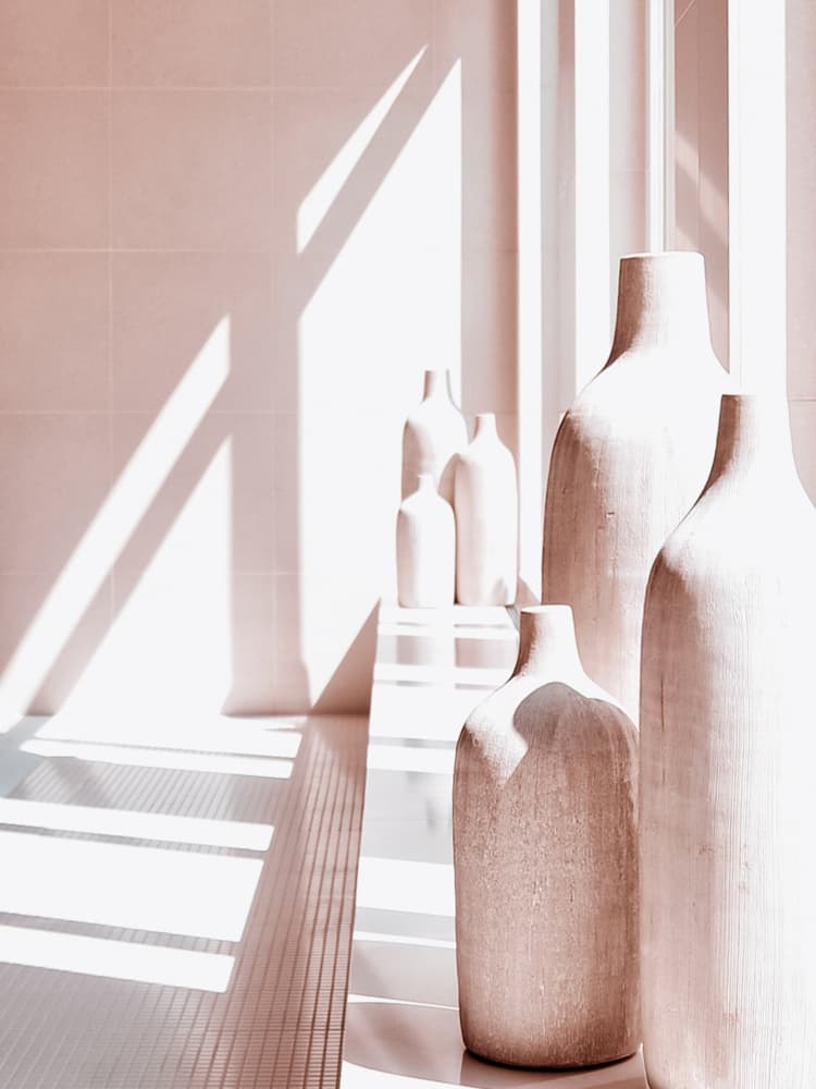 Terracotta Vases Sun Shadows by Magda Izzard — canvas wall art