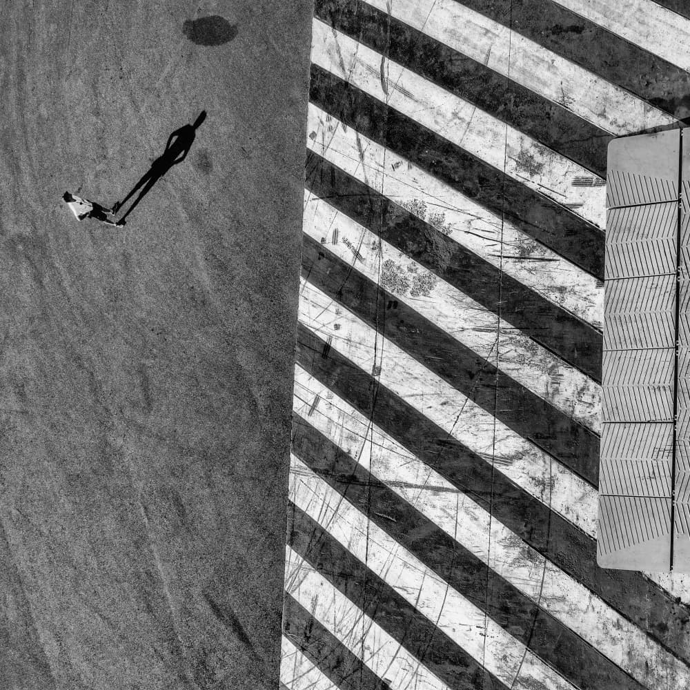 Skater Shadow Lines by Aleš Klabus — canvas wall art