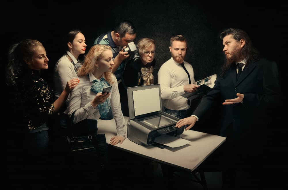 Focused Media Meeting by Paul Adrian Chis — canvas wall art