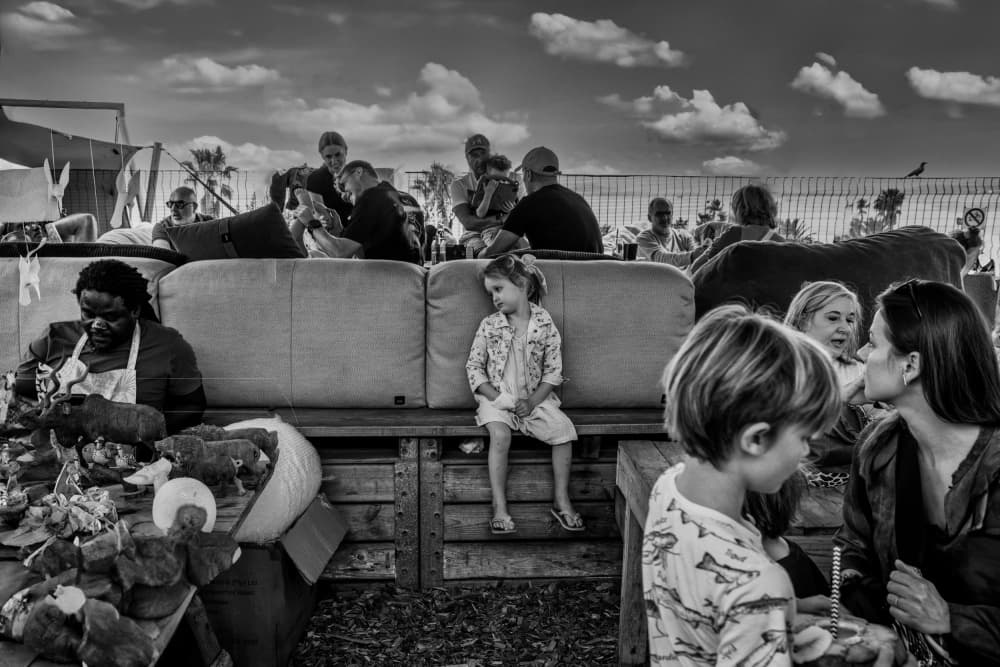 Outdoor Market Gathering by Corinne Spector — canvas wall art