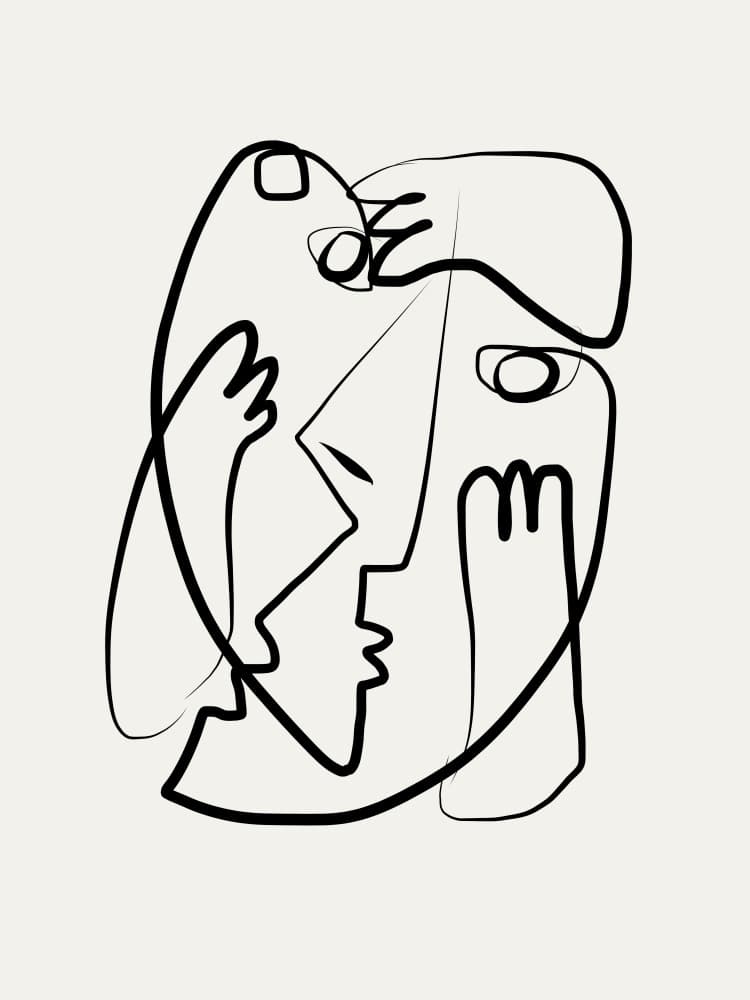 Modern Abstract Faces by Little Dean — canvas wall art