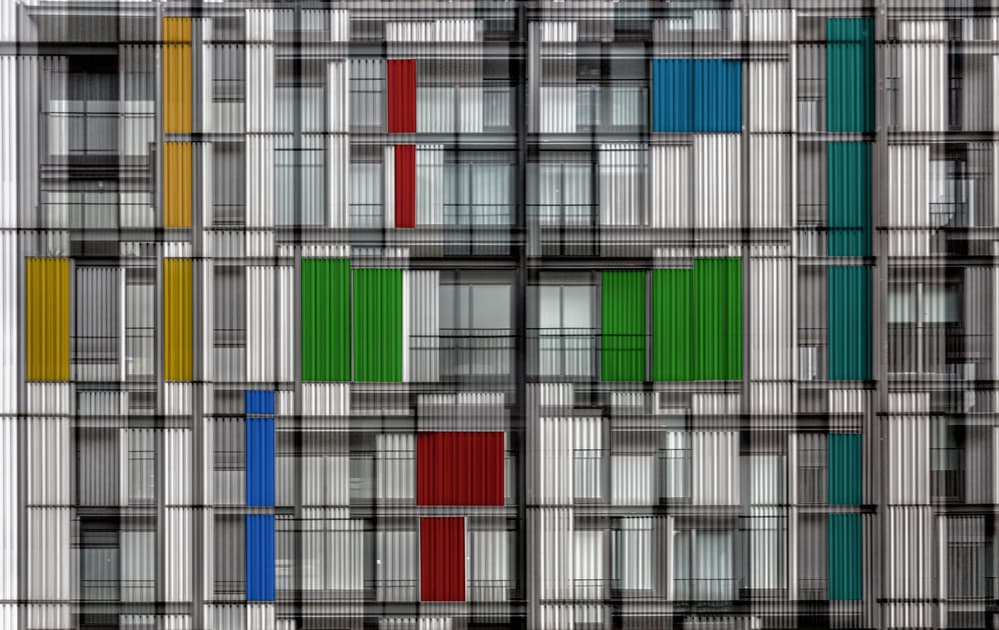 Vibrant Urban Geometry by Jois Domont ( J.L.G.) — canvas wall art