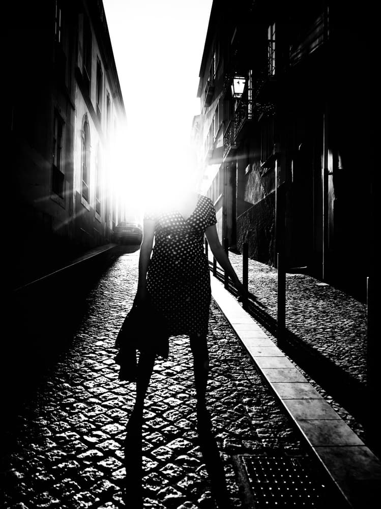 Woman In Radiant Street by Damon Jah — canvas wall art