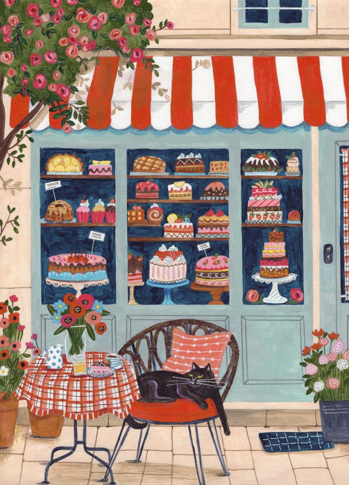 Bakery Cat Cafe by Caroline Bonne Müller — canvas wall art