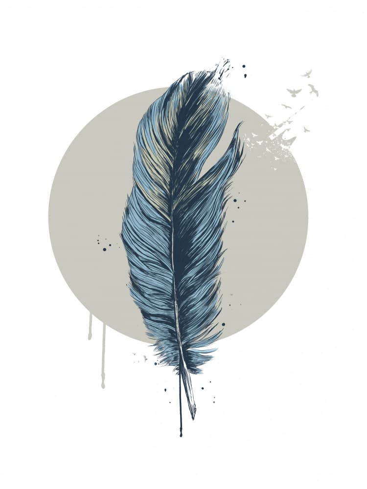 Blue Feather Flight by Balazs Solti — canvas wall art