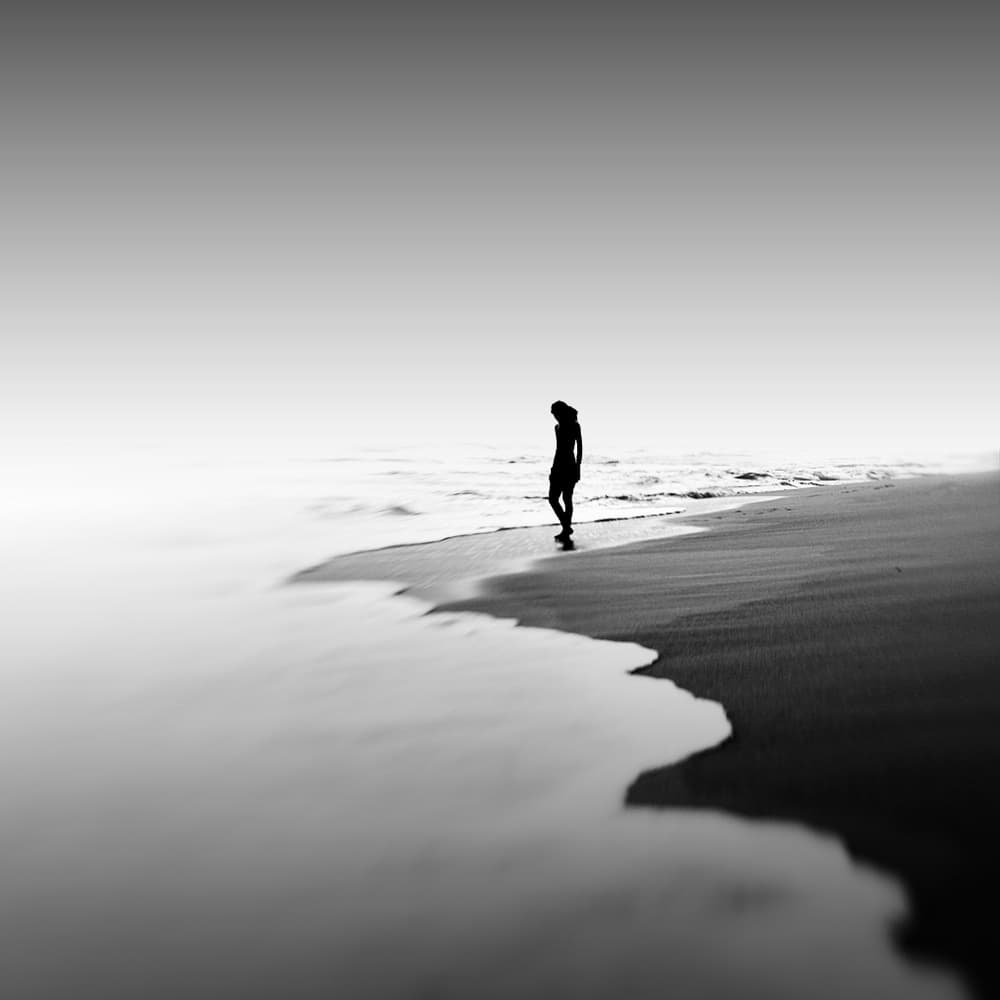 Lone Woman Beach by Ajie Alrasyid — canvas wall art