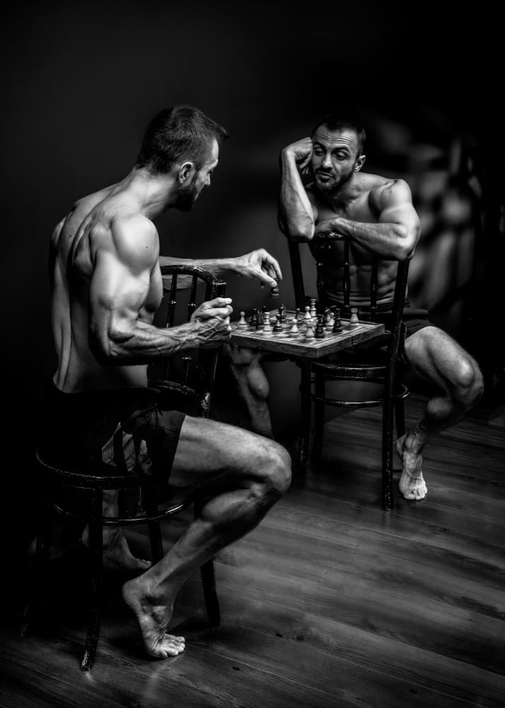 Muscular Chess Match by Robert Girmencea — canvas wall art