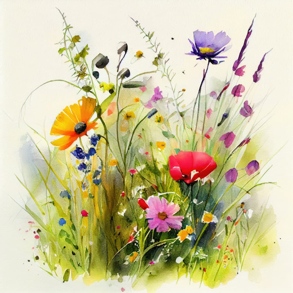 Vibrant Meadow Blooms by Justyna Jaszke — canvas wall art