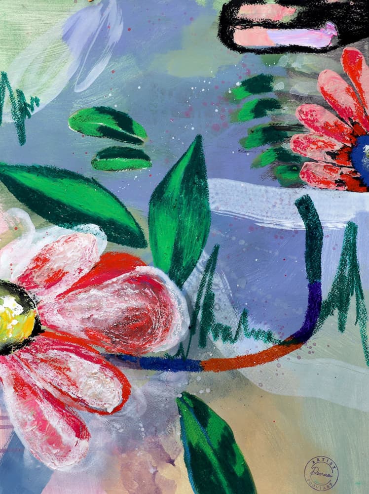 Vibrant Abstract Flowers by POOVI ART — canvas wall art