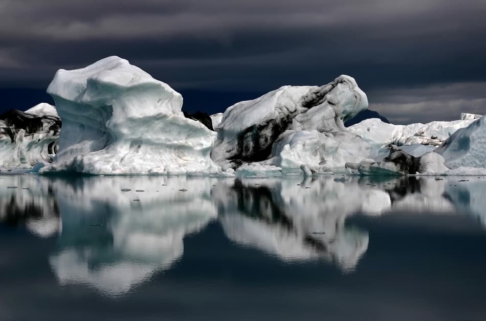 Iceberg Reflections Dark Sky by Bragi Ingibergsson - BRIN — canvas wall art