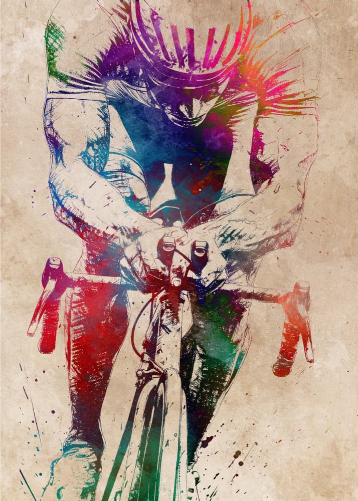 Intense Racing Cyclist by Justyna Jaszke — canvas wall art