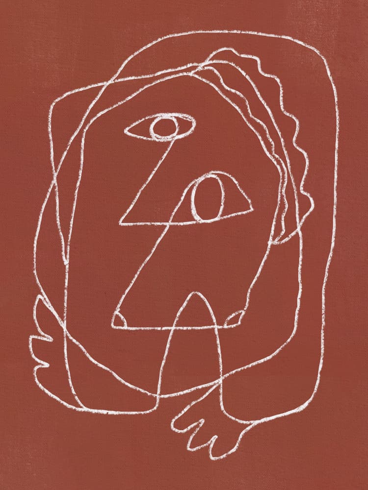 Expressive Abstract Face by Little Dean — canvas wall art