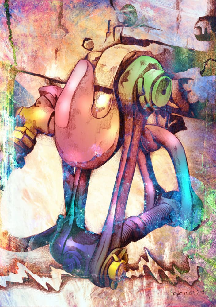 Vibrant Organic Machine by Rafal Kulik — canvas wall art