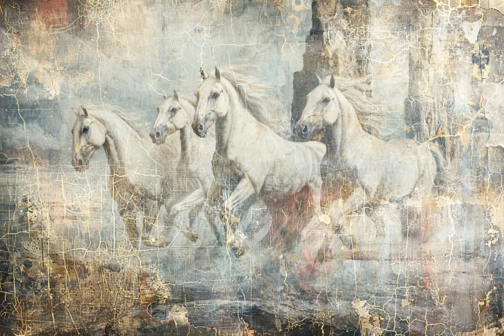 Ethereal White Horses by Rafal Kulik — canvas wall art