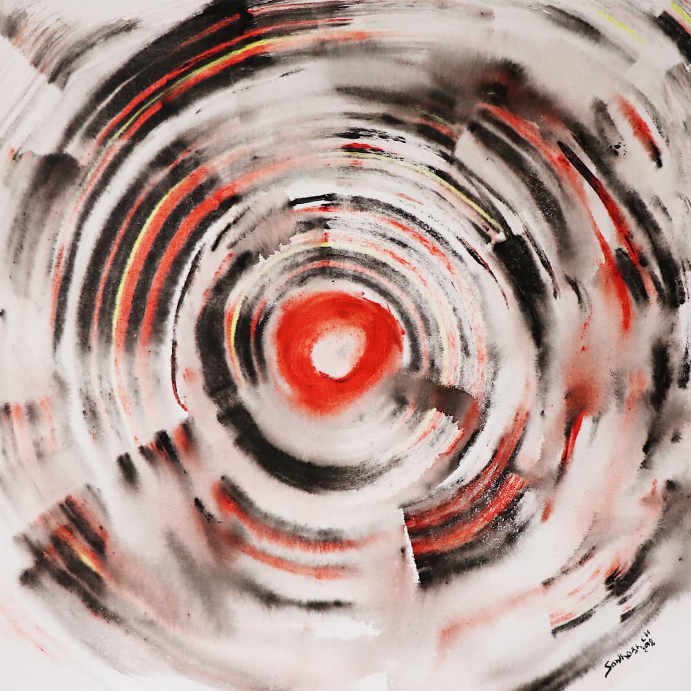 Red Swirl Vortex by Santhosh ch — canvas wall art
