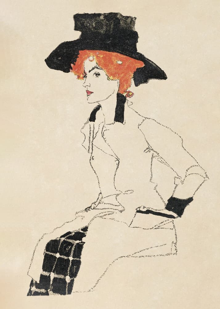 Portrait of a Woman 1910 by EGON SCHIELE — canvas wall art