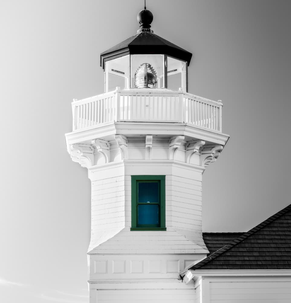 Green Window Lighthouse by Jake Miller — canvas wall art